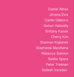 Name of students in the exhibition