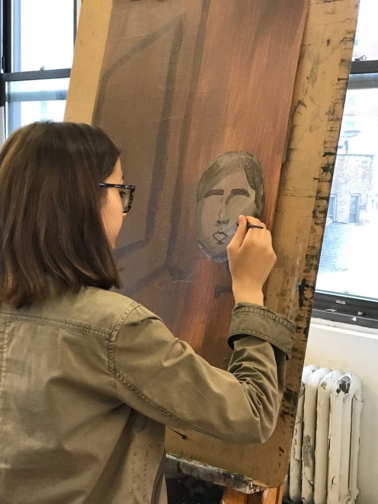 Student painting during Visionary Studio 2018