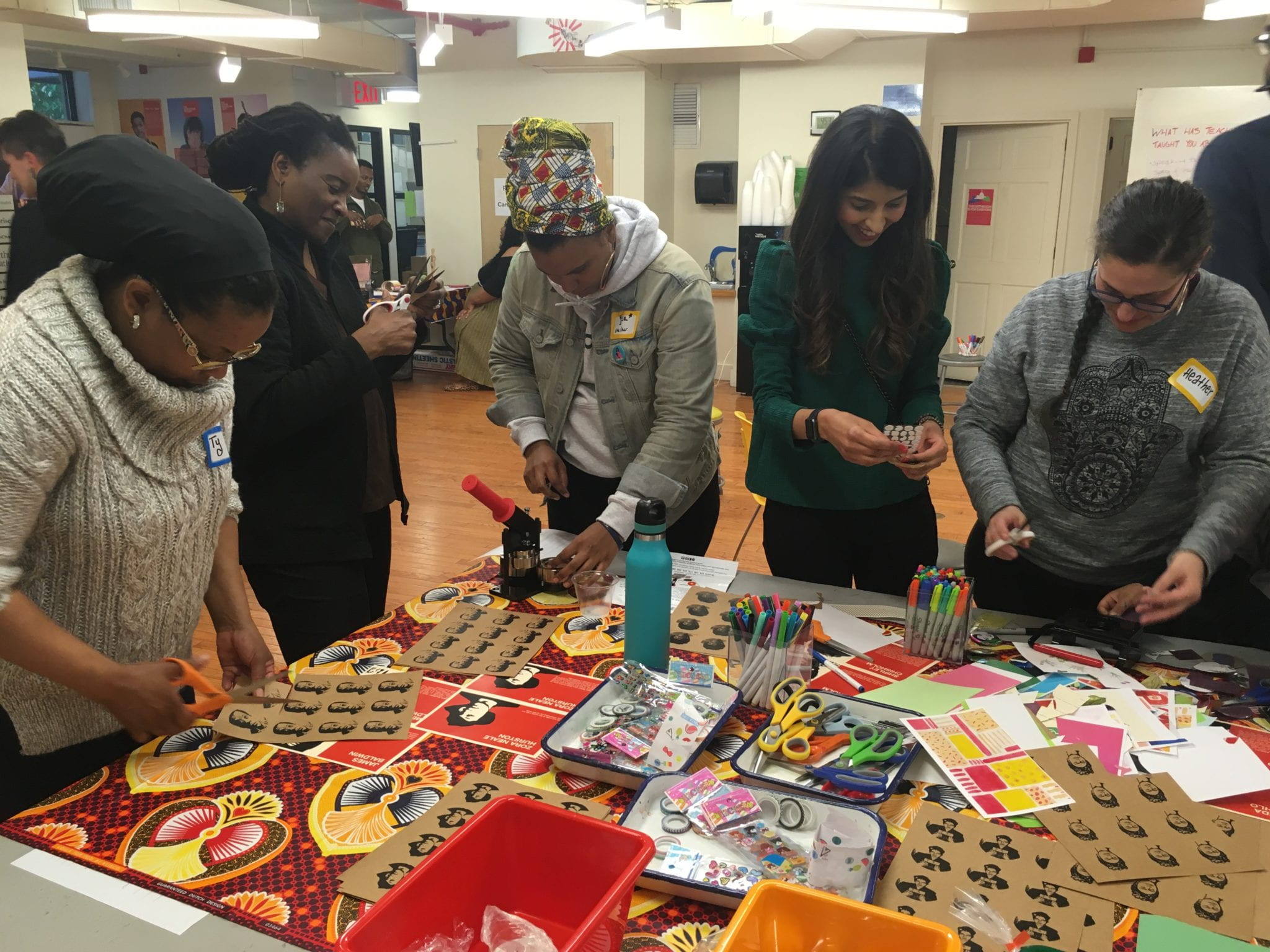 Button making at Dreamyard Mixer