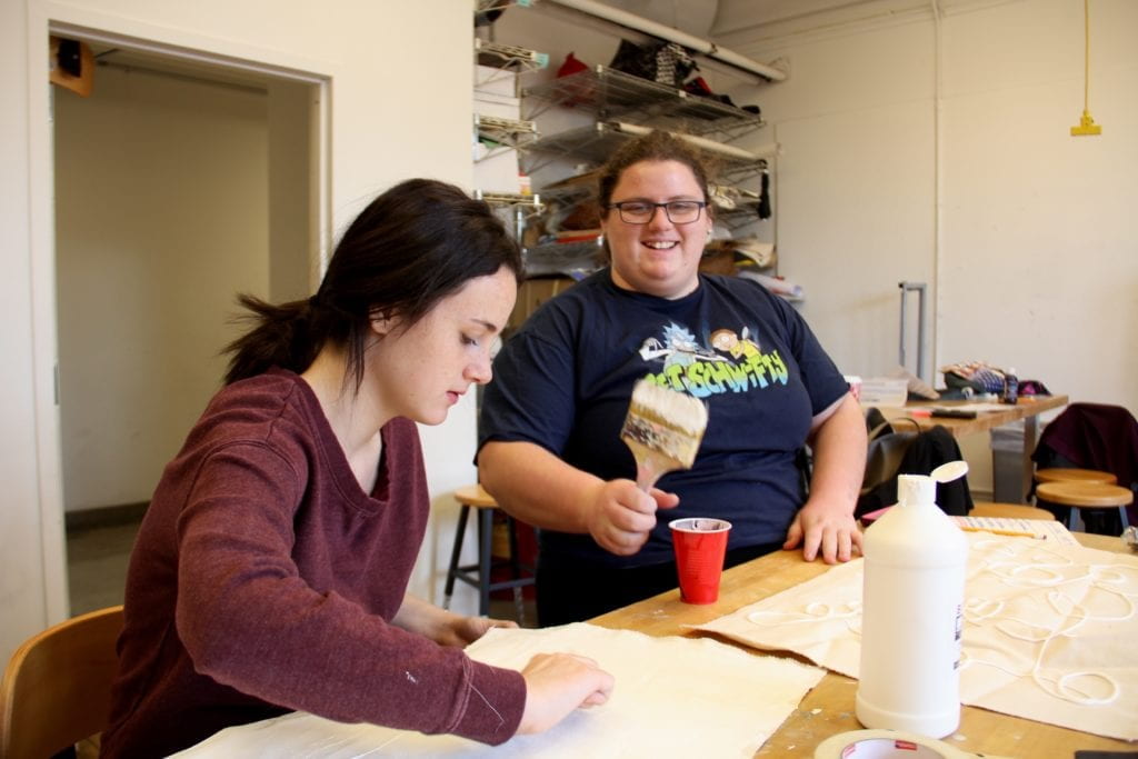 Students painting in Visionary Studio 2016