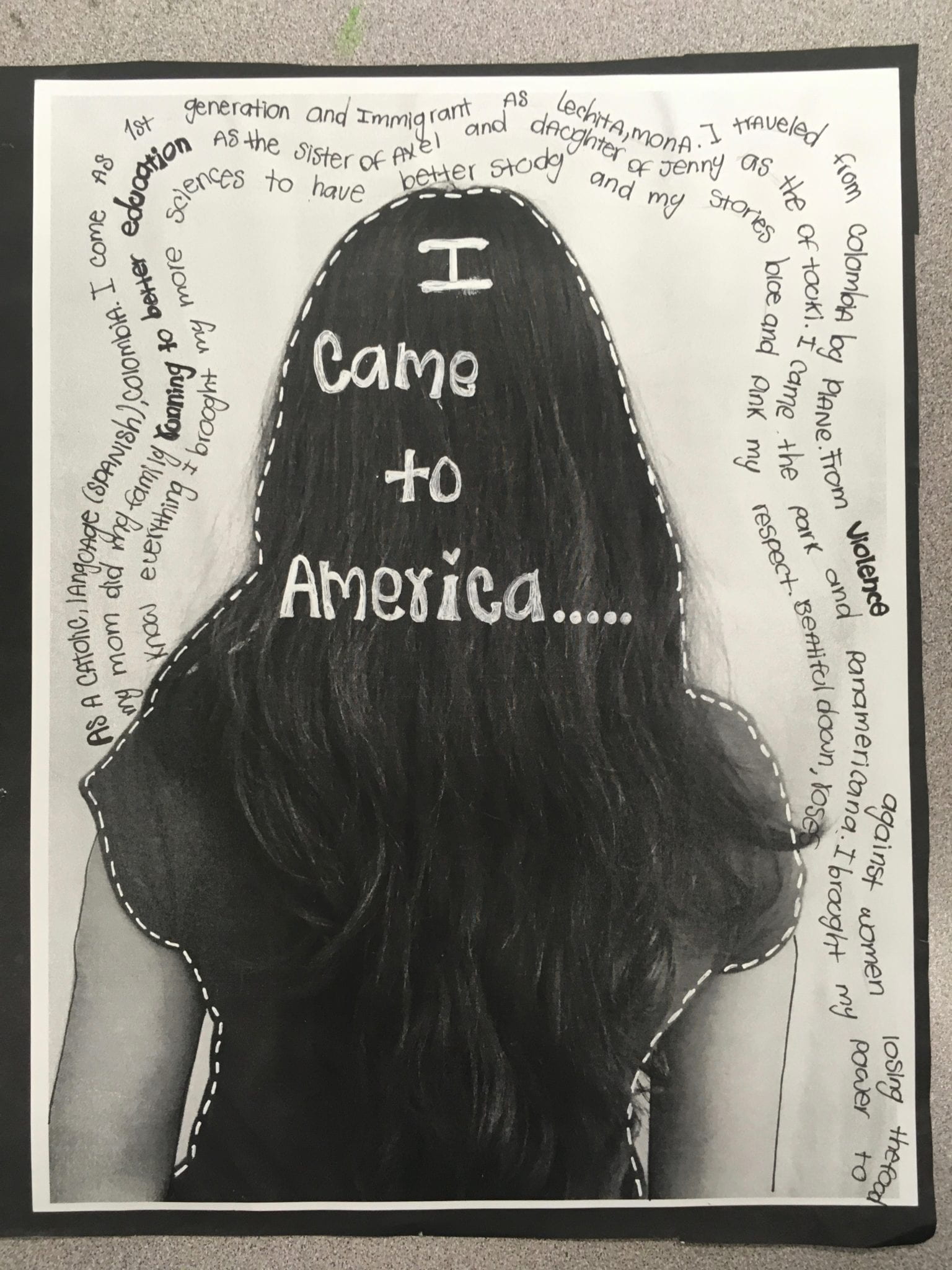 Student Artwork from My Journey, My Identity unit.