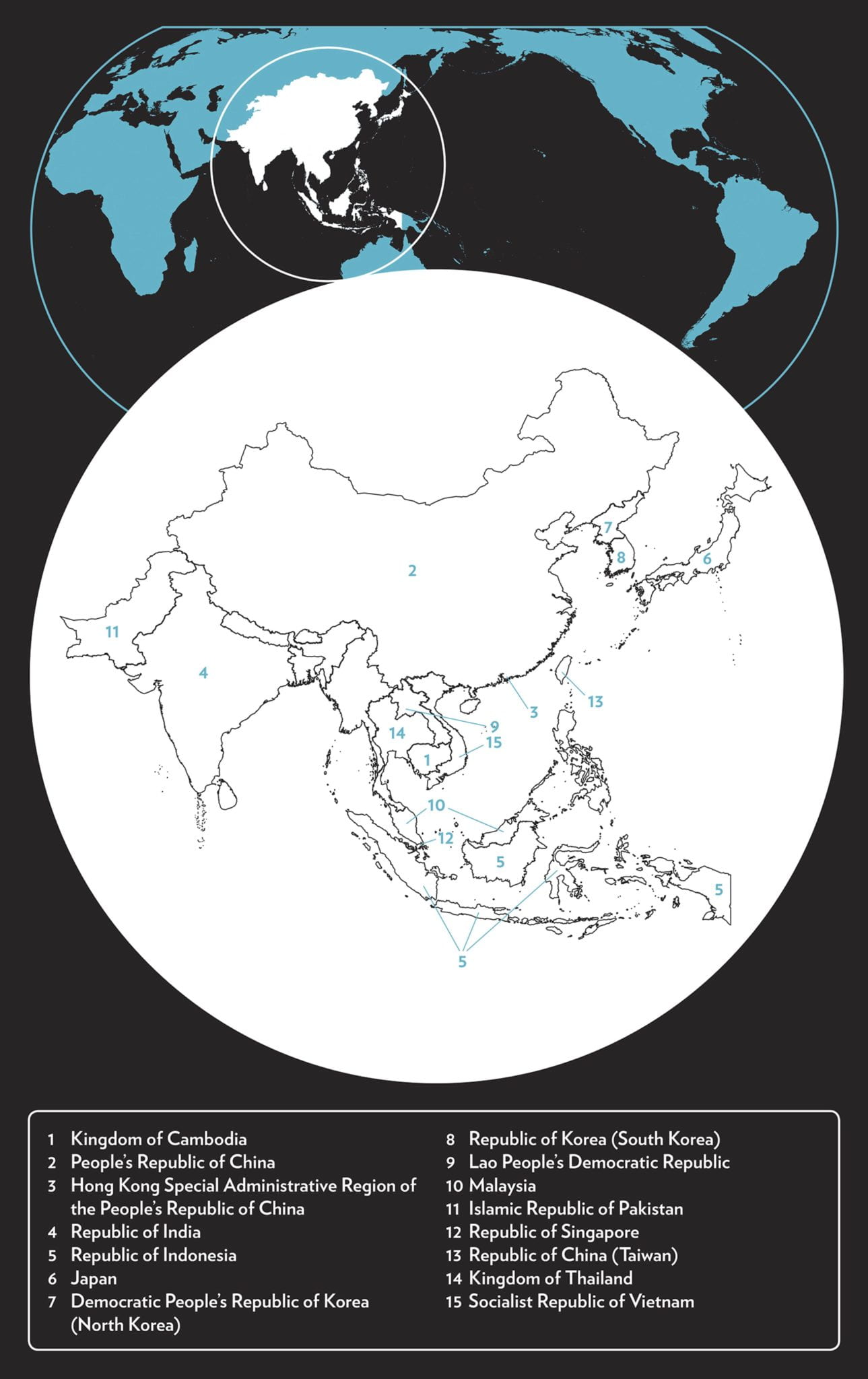 Map of Asia, courtesy of the Guggenheim