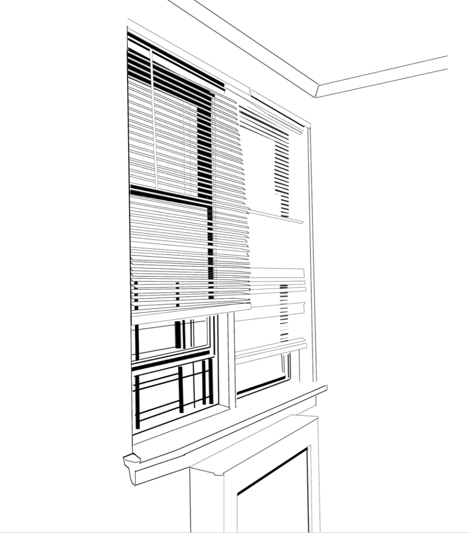 Line drawing of a window