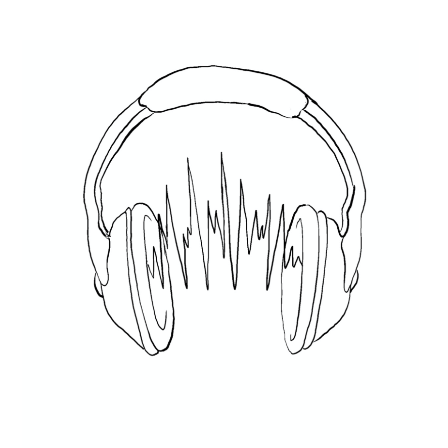 Line drawing of headphones