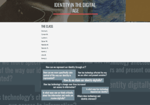 Screen shot of web page for Digital Identity class