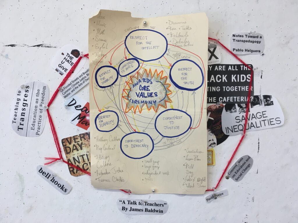 Image of artwork with a manila folder and text and collage elements underneath