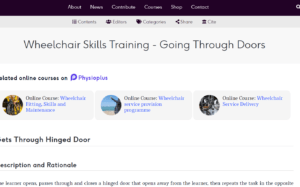 Picture of website that trains people who have to use a wheelchair
