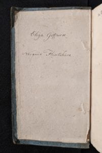 Inside cover of book showing ownership inscription.