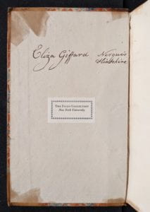 Inside cover of book showing ownership inscription.