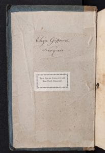 Inside cover of book showing ownership inscription.