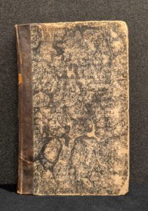 Cover of book showing marbled paper