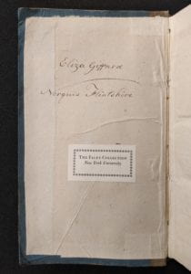 Inside cover of book showing ownership inscription.