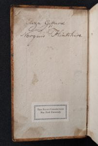 Inside cover of book showing ownership inscription