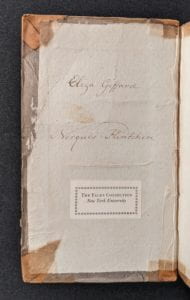 Inside cover of book showing ownership inscription.