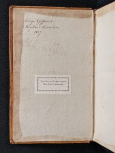 Inside cover of book showing ownership inscription.