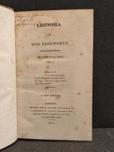 Title-page of book with ownership inscription.