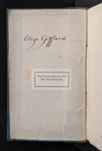 Inside cover of book showing ownership inscription.