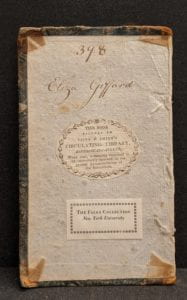 Inside cover of book showing ownership inscription.