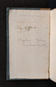 Inside cover of book showing ownership inscription.