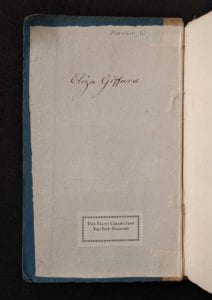 Inside cover of book showing ownership inscription.