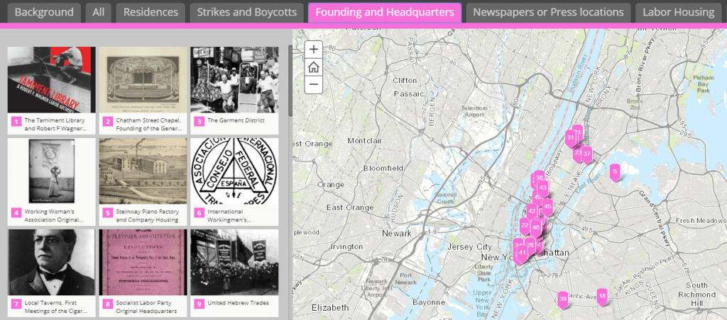 New York City Labor History Map screenshot 1