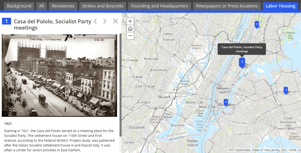 New York City Labor History Map screenshot 2