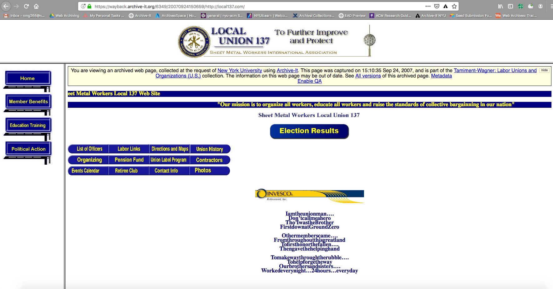 Local Union 137 wayback website