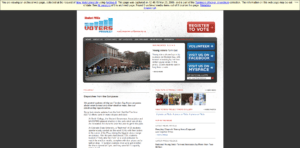 Screenshot of archived homepage of Student PIRGs' New Voter Project. Captured March 23, 2009