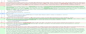 Screenshot of MSS 569 in GitHub showing differences between current and previous version of finding aid