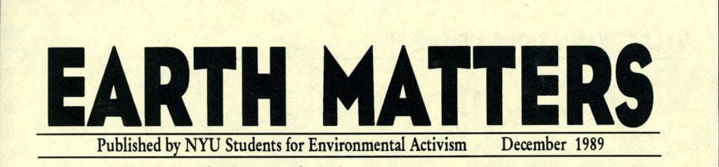 Bold text in large, block font reads "Earth Matters." 