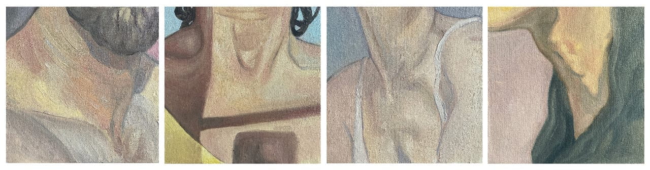 Four oil paintings of necks- Bayan Kiwan