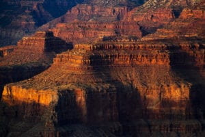 Photograph of immense rock formations in the Grand Canyon