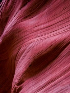 Up close photograph of a canyon rock wall