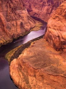 Photograph of a river running through rock formations