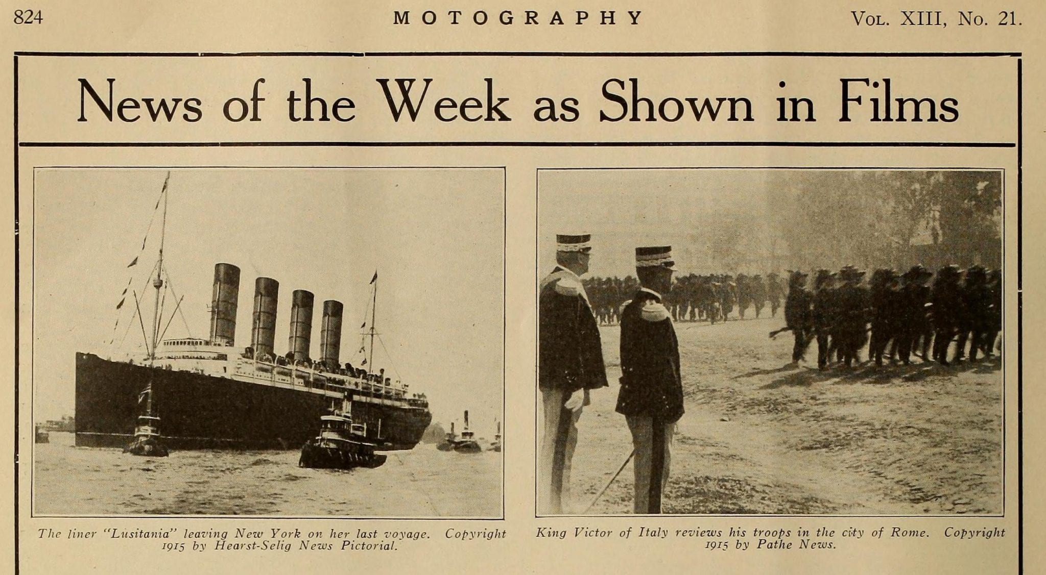 Hearst Selig news Lusitania