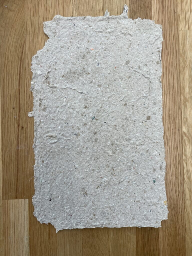 Image of a single sheet of handmade paper.