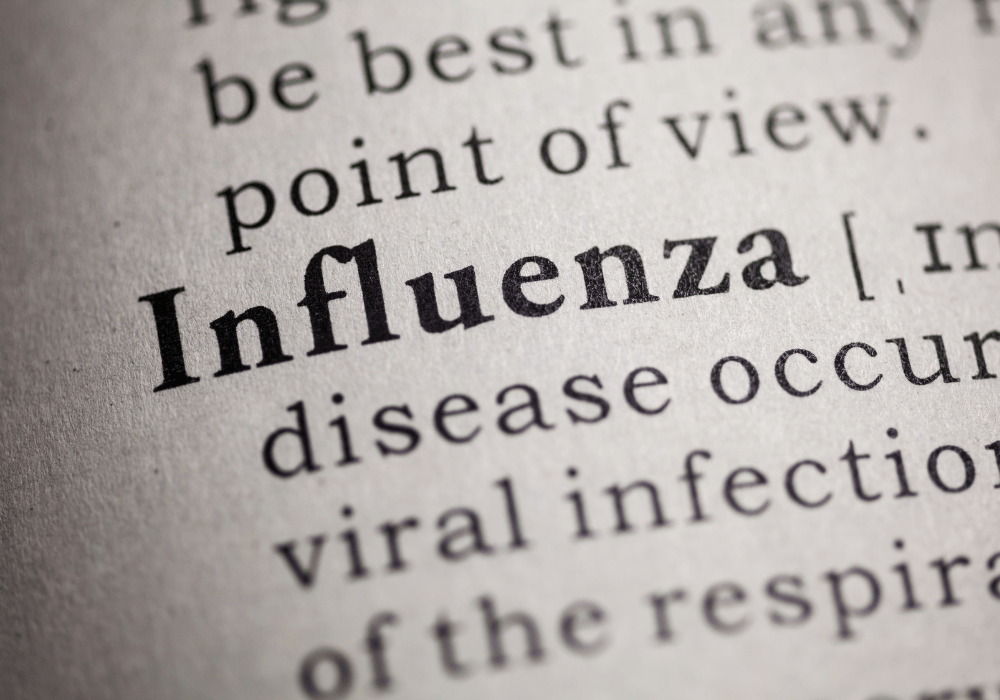 The word "influenza" in a dictionary