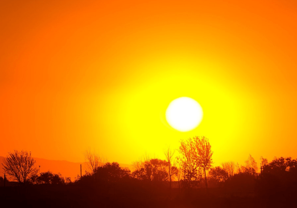 Summer sun during a heatwave in Europe.