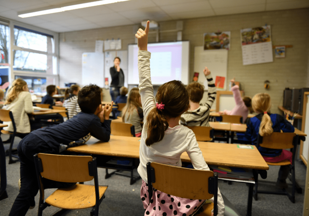 Students in a classroom.