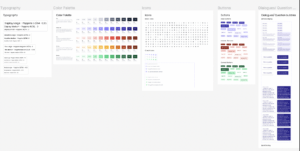 An image of the design system that we built to use as a style guide for our AR experience. 