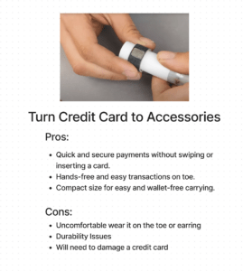 Turn Credit Card to Accessories