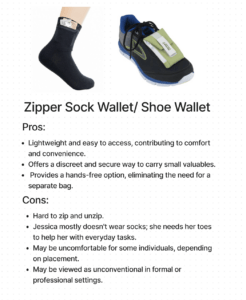 Zipper Sock Wallet/ Shoe Wallet