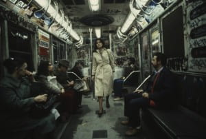 New York City subway covered in graffiti in the 1980's