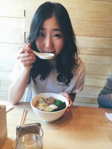 Author eating ramen 