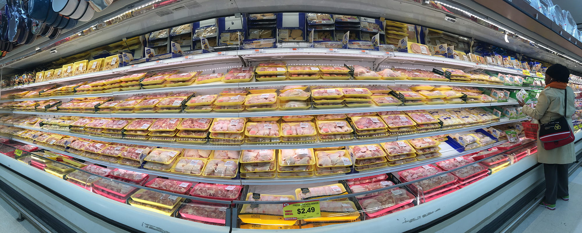 Poultry section of grocery store