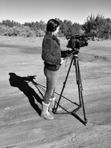 Teresa Montoya filming her documentary, Doing the Sheep Good.