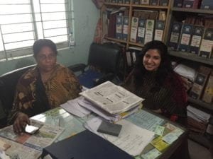 the author with Shaheda in her office