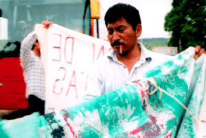 man holding flyers