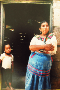 woman and child in doorway