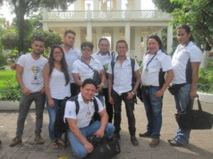 the author and a group posing outside